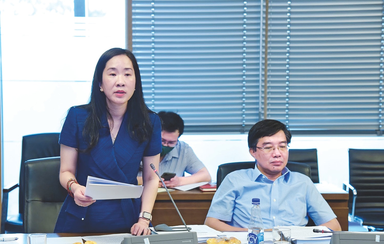 	Phó Chủ nhiệm Ủy ban Kinh tế Đoàn Thị Thanh Mai phát biểu tại cuộc làm việc Ảnh: Quang Khánh