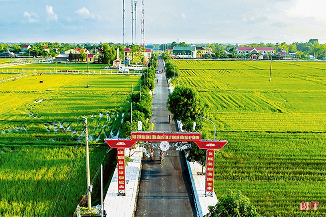 Xã Tượng Sơn, huyện Thạch Hà (Hà Tĩnh) đạt chuẩn nông thôn mới kiểu mẫu năm 2019 Nguồn: ITN