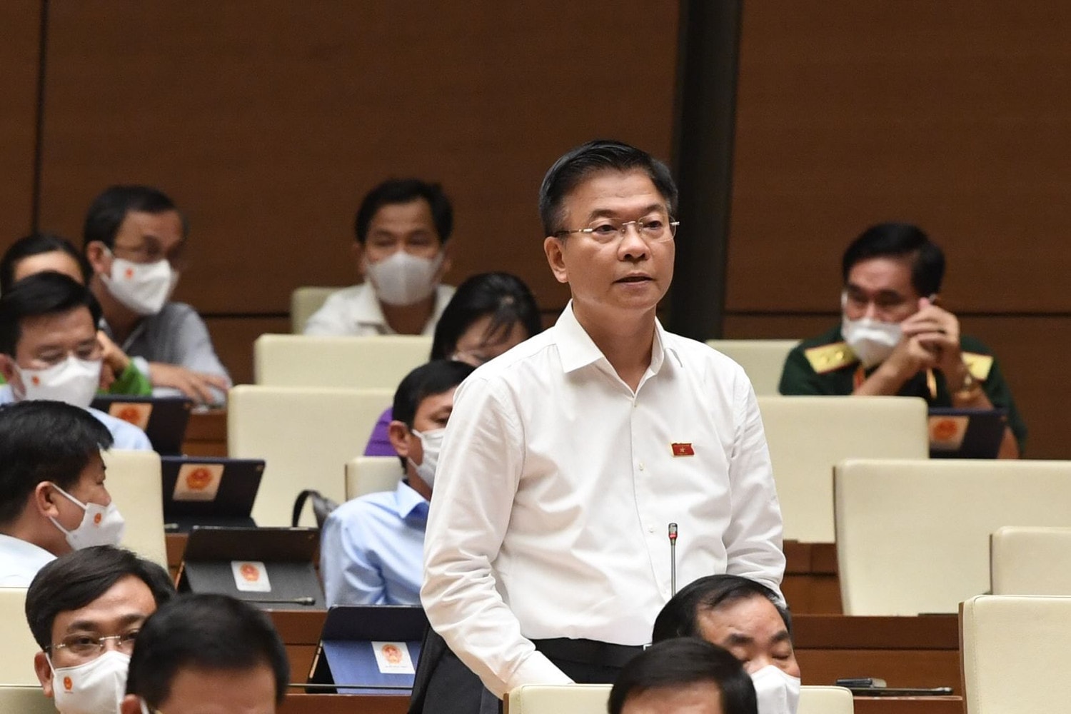 Bộ trưởng Bộ Tư pháp Lê Thành Long phát biểu Ảnh: Quang Khánh Bộ trưởng Bộ Tư pháp Lê Thành Long phát biểu Ảnh: Quang Khánh