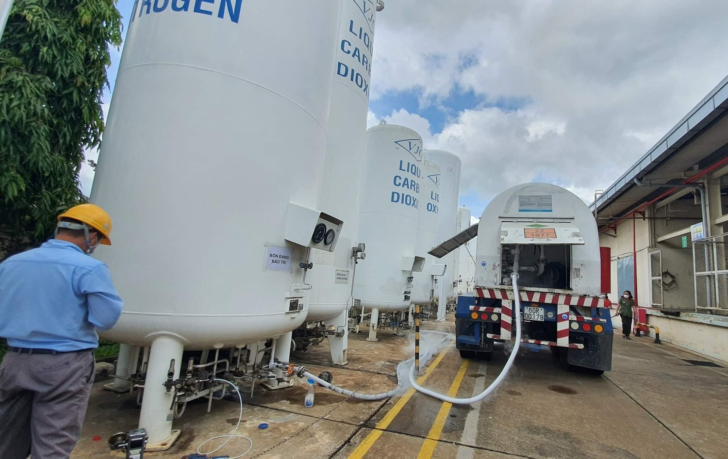 Bên trong cơ sở sản xuất của công ty NIPPON SANSO Việt Nam Nguồn: Bộ Y tế