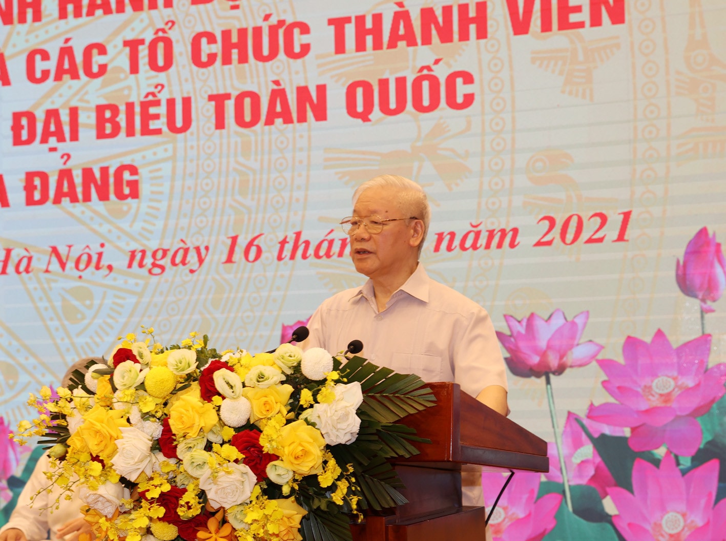 Tổng Bí thư Nguyễn Phú Trọng phát biểu tại Hội nghị Ảnh: Trí Dũng/TTXVN