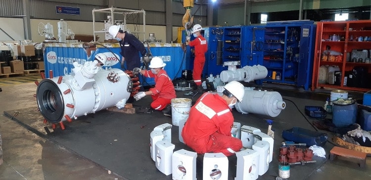 Người lao động PV Drilling thực hiện 3 tại chỗ tại đơn vị Nguồn: ITN