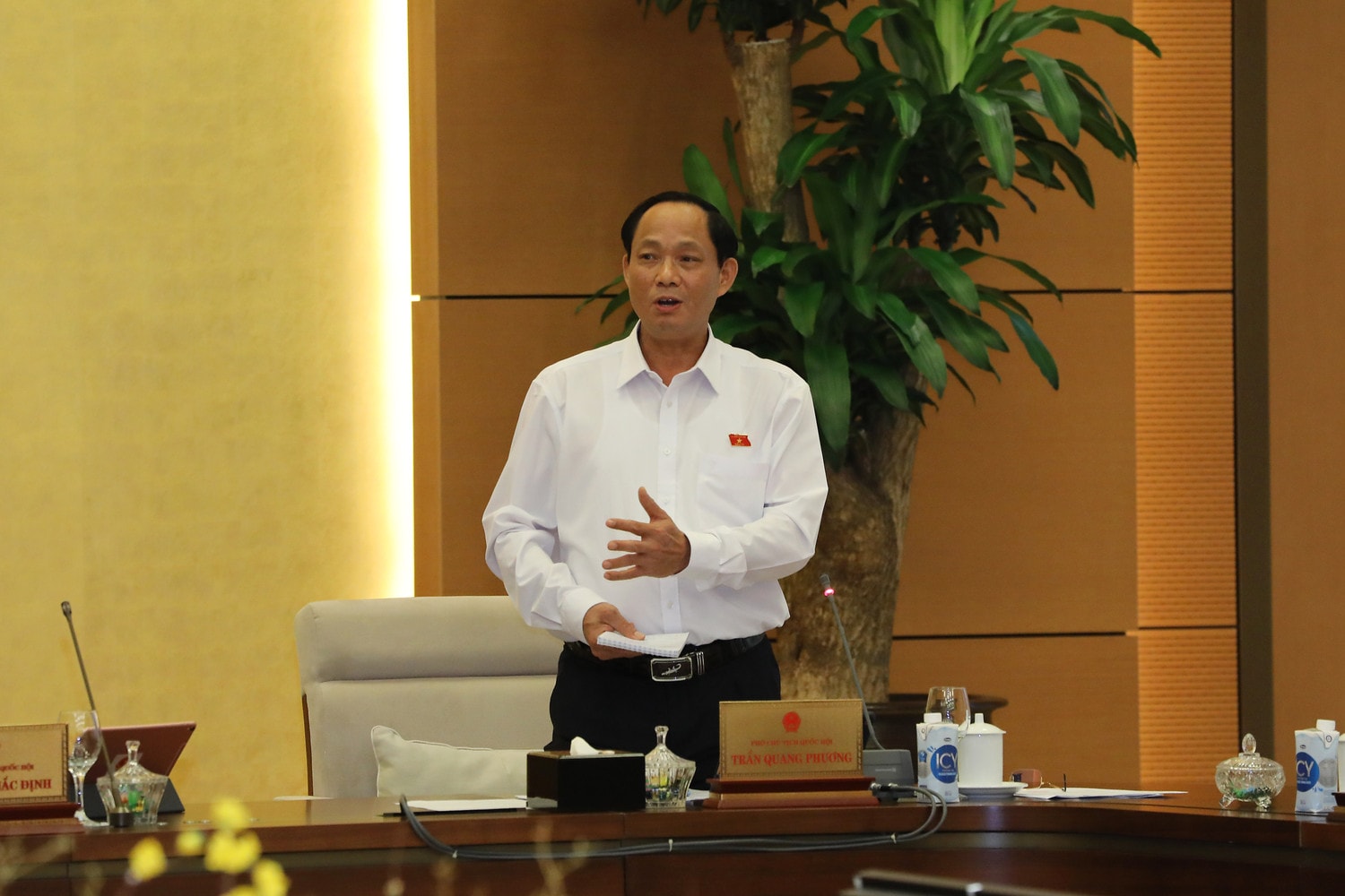 Phó Chủ tịch Quốc hội Trần Quang Phương điều hành Phiên họp Ảnh: Hồ Long