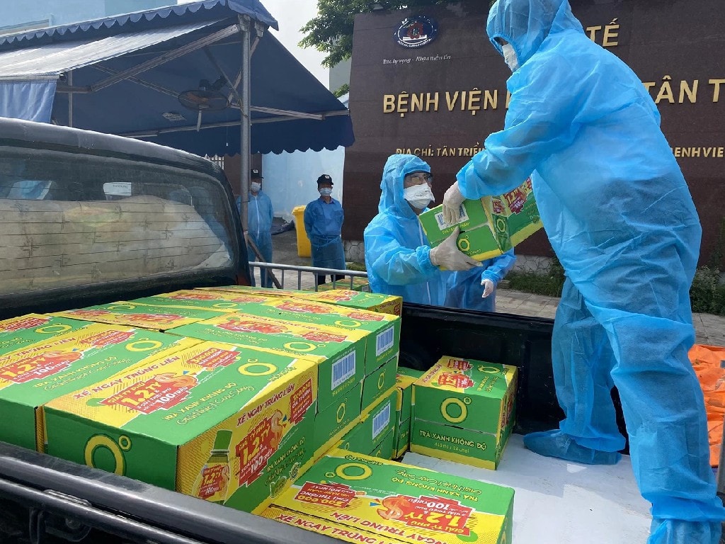 	Hoạt động hỗ trợ sản phẩm Trà xanh Không độ cho y bác sỹ và bệnh nhân Bệnh viện K Tân Triều. Ảnh THP cung cấp.