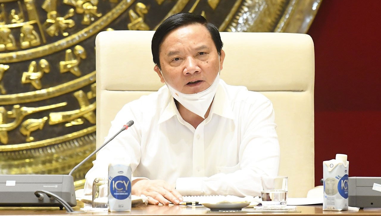Phó Chủ tịch Quốc hội Nguyễn Khắc Định chủ trì phiên họp Ảnh: Trung Thành