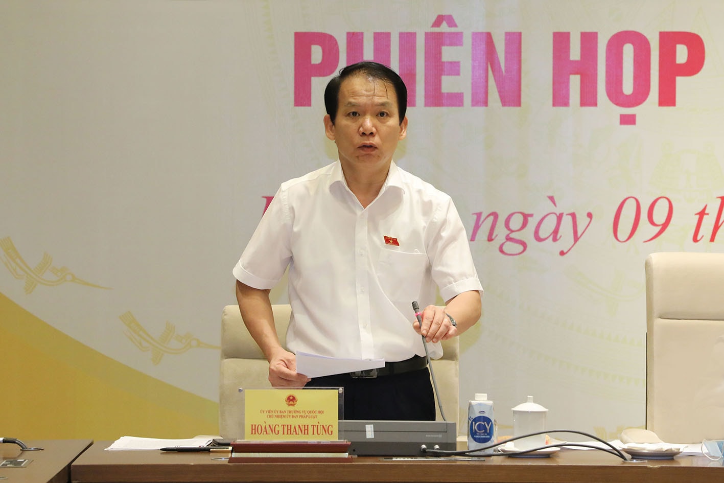 	Chủ nhiệm Ủy ban Pháp luật, Phó Trưởng Đoàn thường trực Hoàng Thanh Tùng công bố Nghị quyết