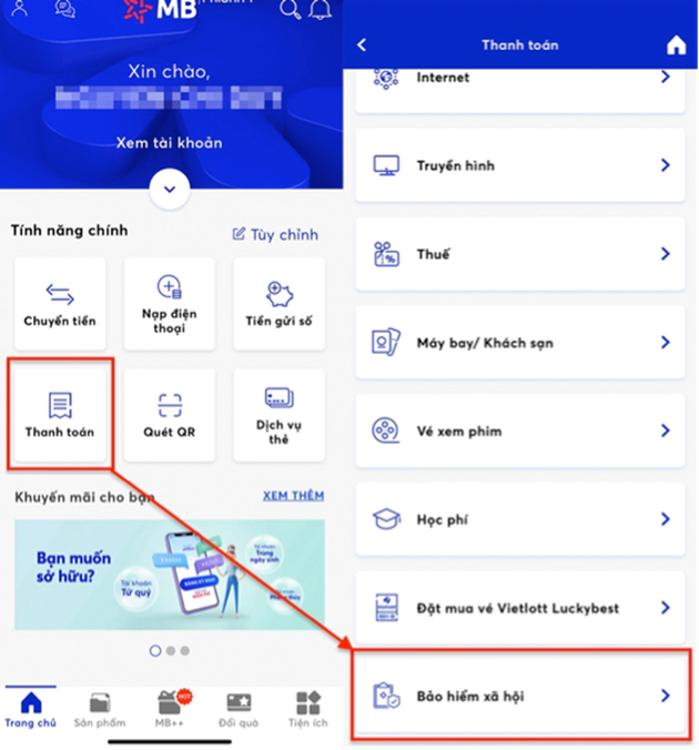 Ứng dụng của MB Bank