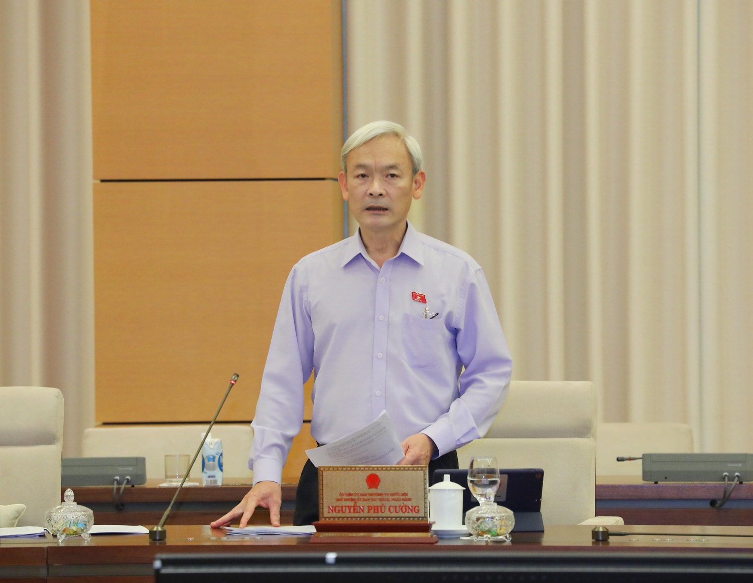 Chủ nhiệm Ủy ban Tài chính, Ngân sách Nguyễn Phú Cường Ảnh: Hồ Long