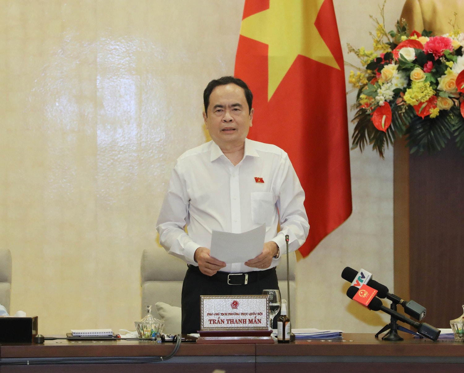 Phó Chủ tịch Thường trực Quốc hội Trần Thanh Mẫn điều hành phiên họp Ảnh: Hồ Long