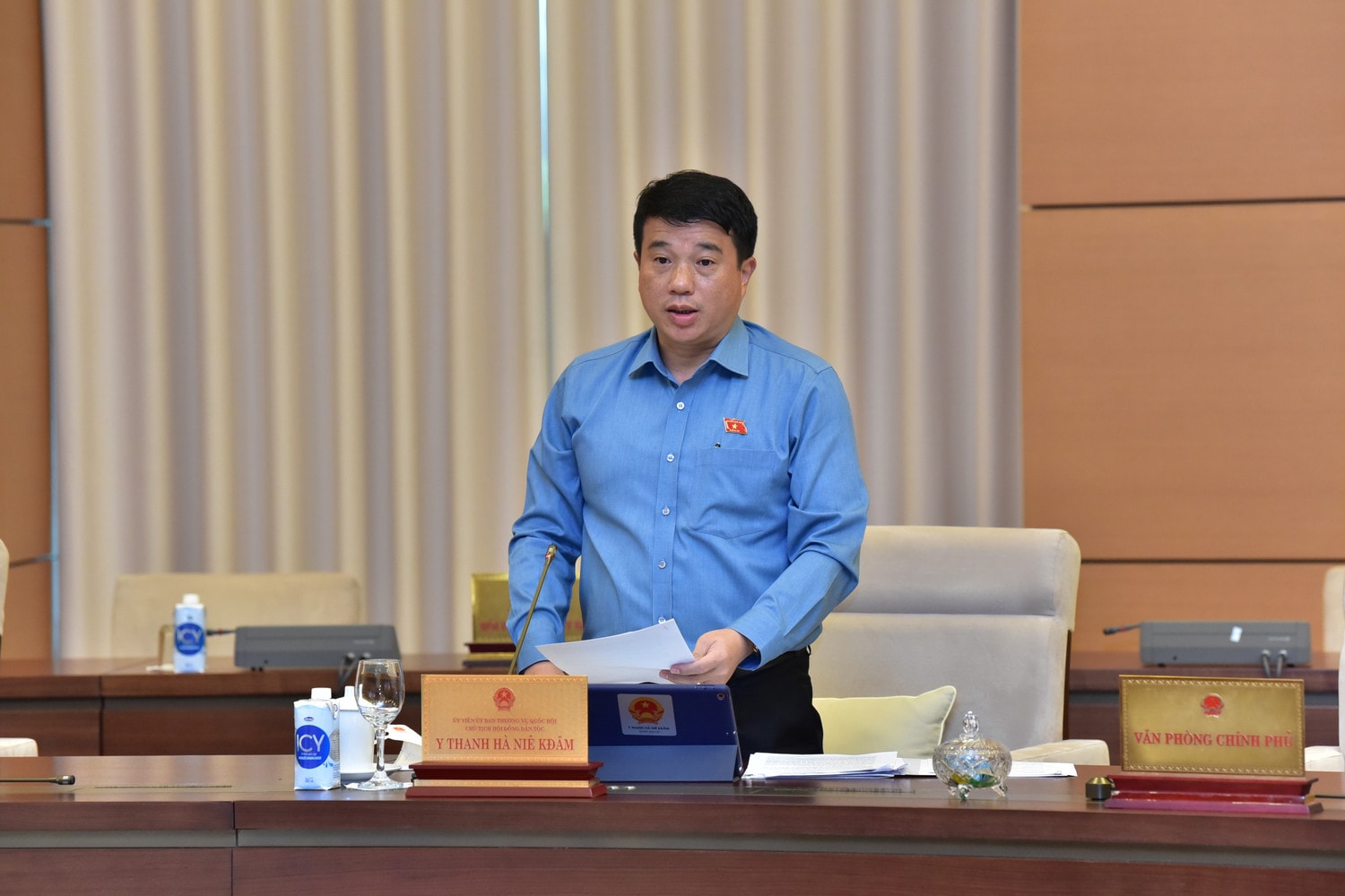 Chủ tịch Hội đồng Dân tộc Y Thanh Hà Niê Kđăm phát biểu Ảnh: Lâm Hiển Chủ tịch Hội đồng Dân tộc Y Thanh Hà Niê Kđăm phát biểu Ảnh: Lâm Hiển