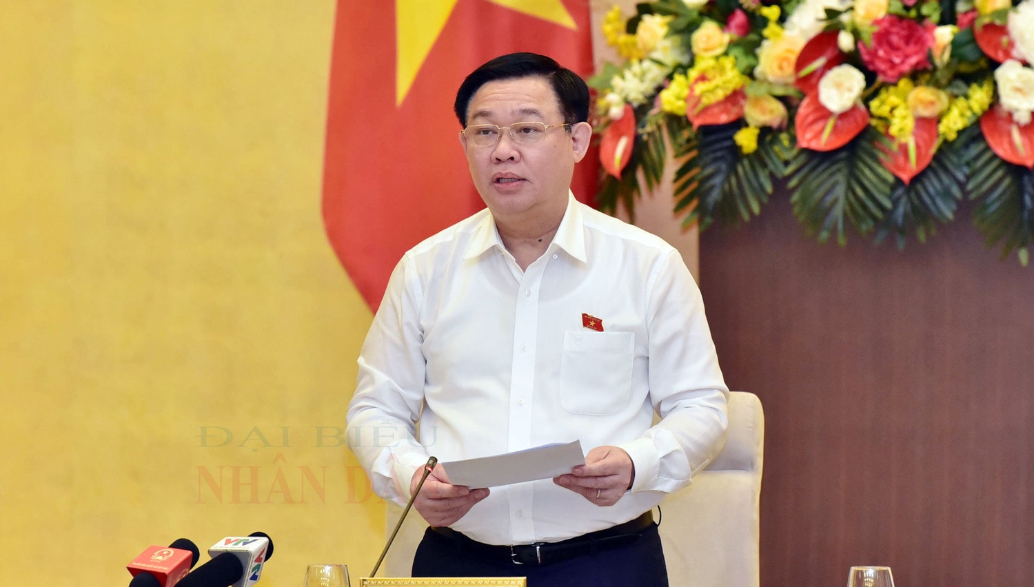 Chủ tịch Quốc hội Vương Đình Huệ phát biểu bế mạc Phiên họp Ảnh: Lâm Hiển