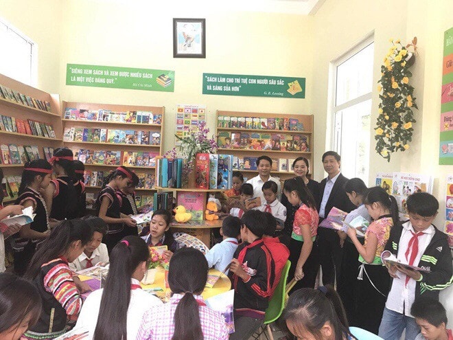 Phòng đọc thiếu nhi tại Nhà Văn hóa xã Vàng San, Mường Tè, Lai Châu