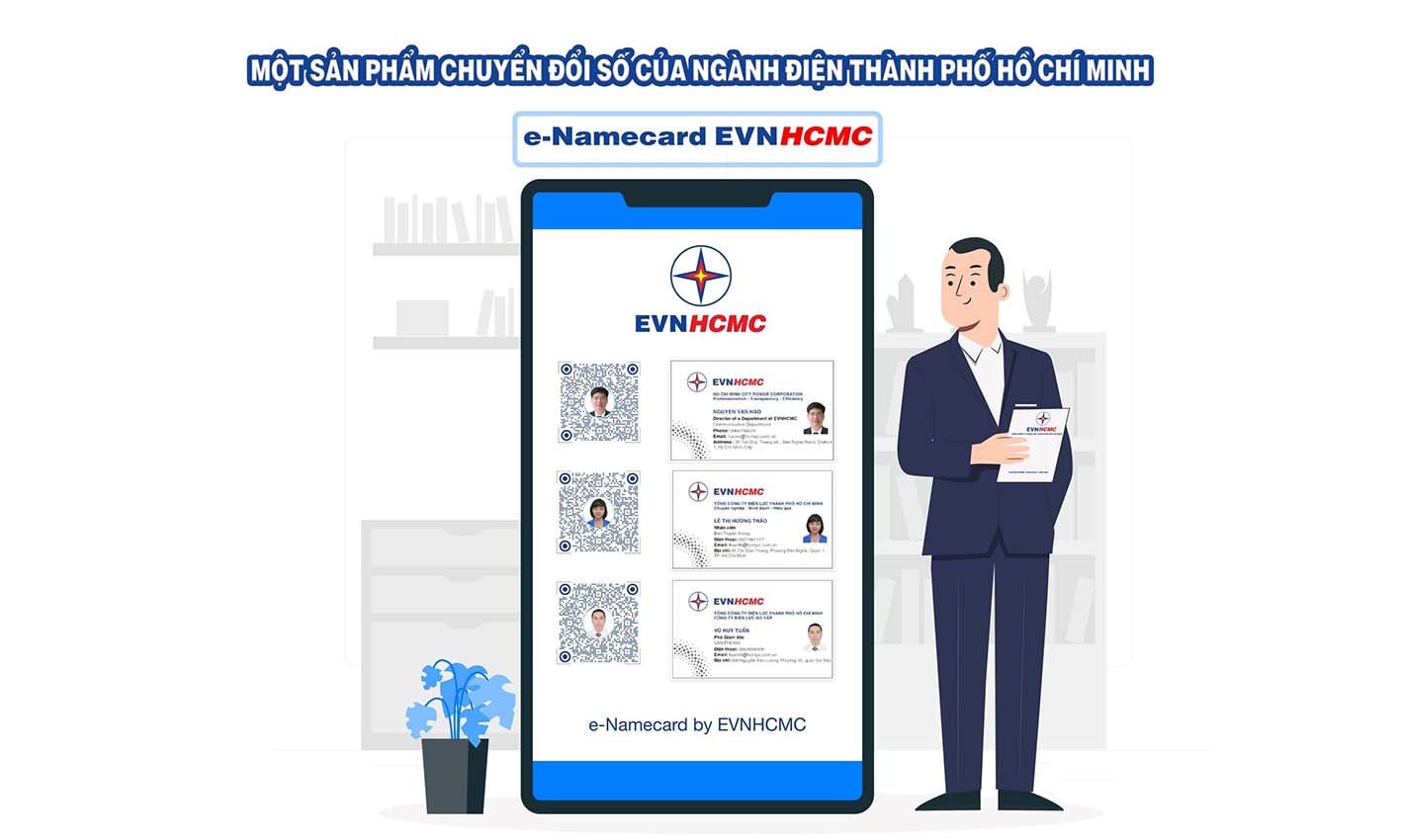 Danh thiếp điện tử e-Namecard – một sản phẩm chuyển đổi số của Điện lực TP. Hồ Chí Minh