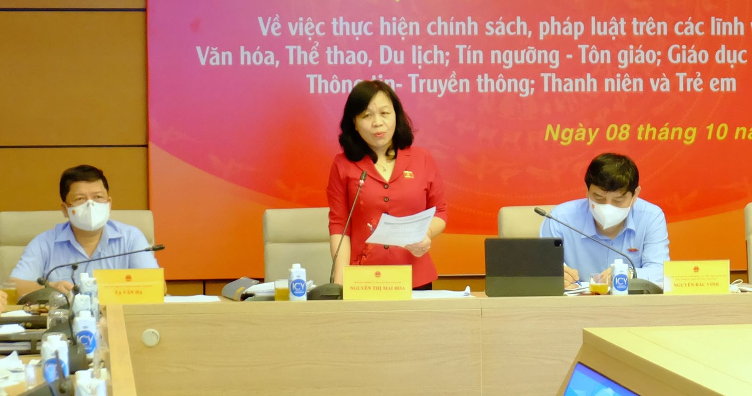 Phó Chủ nhiệm Ủy ban Văn hóa, Giáo dục Nguyễn Thị Mai Hoa băn khoăn về điều kiện bảo đảm triển khai thực hiện hiệu quả các mục tiêu giáo dục của Tuyên Quang Phó Chủ nhiệm Ủy ban Văn hóa, Giáo dục Nguyễn Thị Mai Hoa băn khoăn về điều kiện bảo đảm triển khai thực hiện hiệu quả các mục tiêu giáo dục của Tuyên Quang