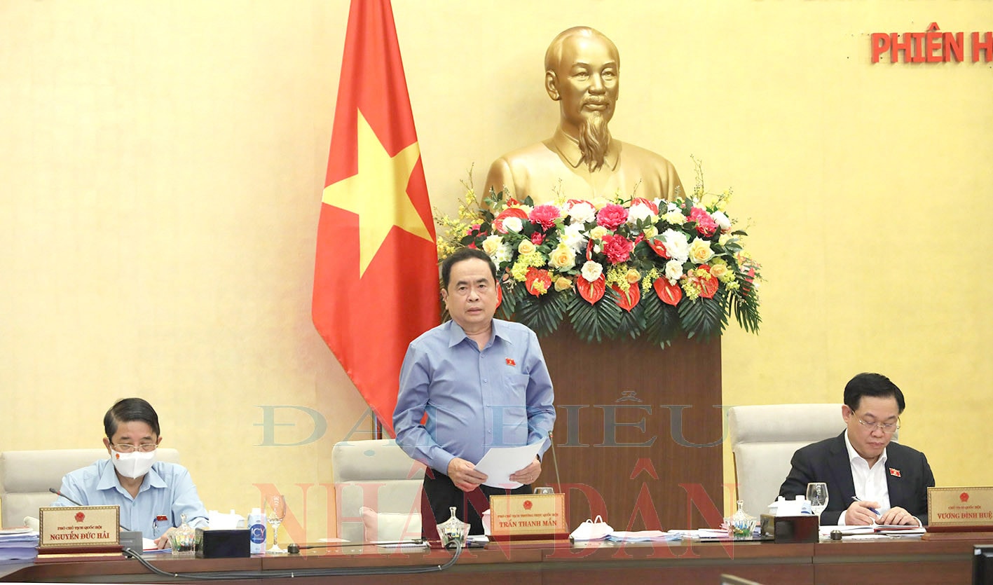 Phó Chủ tịch Thường trực Quốc hội Trần Thanh Mẫn phát biểu Ảnh: Lâm Hiển