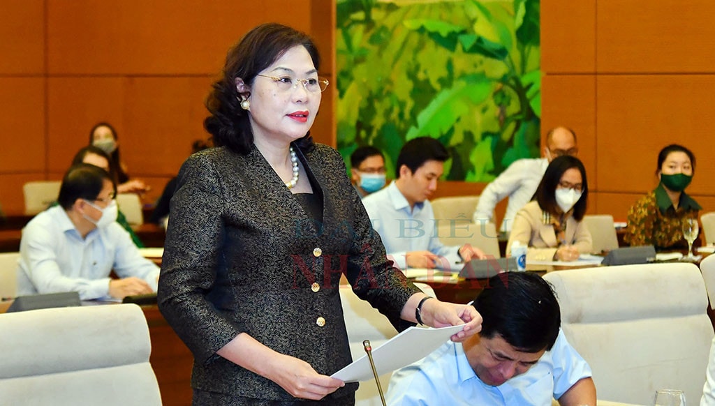 Thống đốc Ngân hàng Nhà nước Nguyễn Thị Hồng phát biểu Ảnh: Lâm Hiển