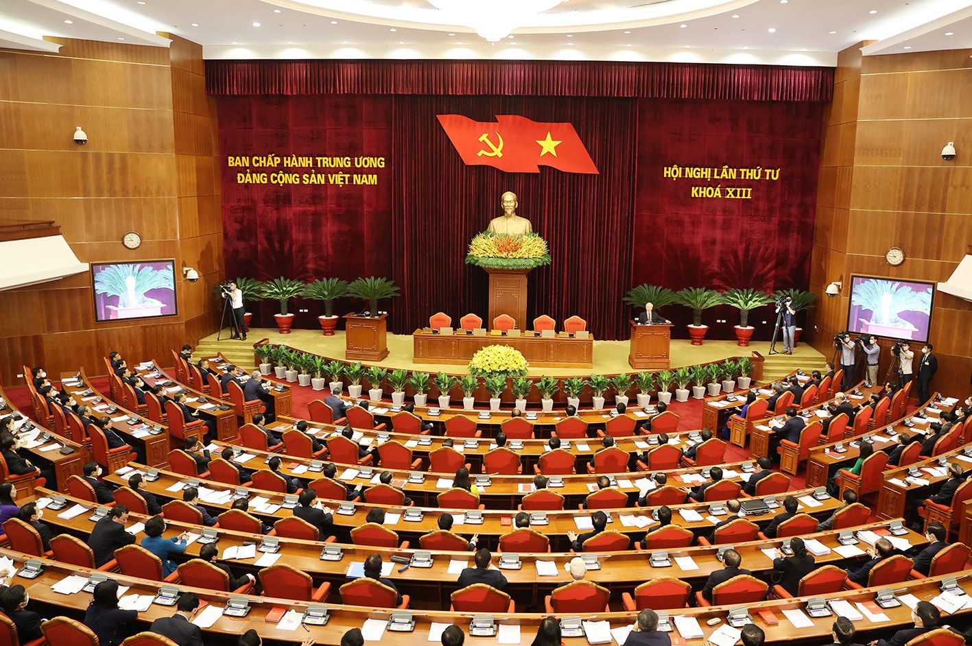 Toàn cảnh Phiên bế mạc Hội nghị Trung ương 4 Khóa XIII Ảnh: Trí Dũng