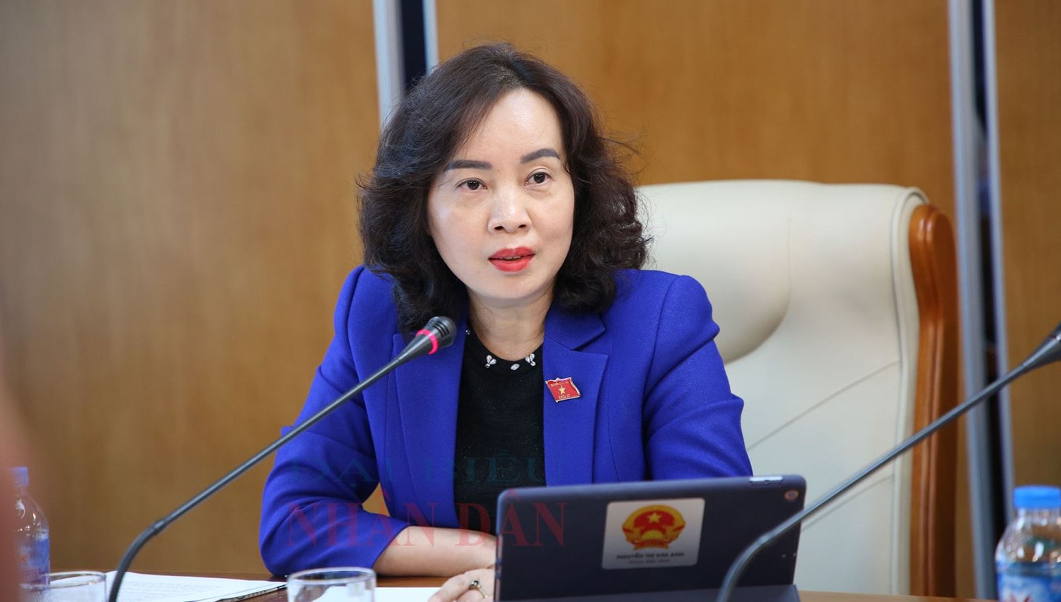 Ủy viên thường trực Ủy ban Khoa học, Công nghệ và Môi trường của Quốc hội Nguyễn Thị Kim Anh chia sẻ tại tọa đàm Ảnh: Duy Thông