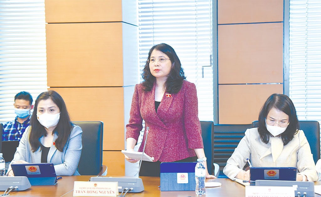 ĐBQH Trần Hồng Nguyên (Bình Thuận) phát biểu tại phiên thảo luận tổ Ảnh: Quang Khánh