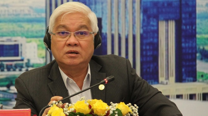 Bí thư Tỉnh uỷ Bình Dương Nguyễn Văn Lợi phát biểu tại cuộc họp