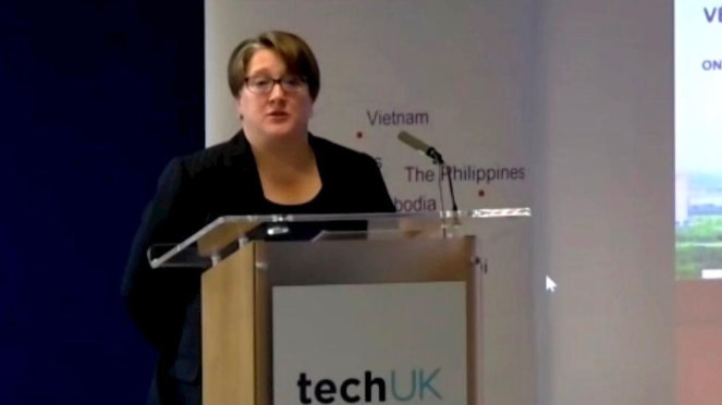 Amy Hochadel, Giám đốc kinh doanh quốc tế CPC phát biểu từ điểm cầu London, Vương quốc Anh