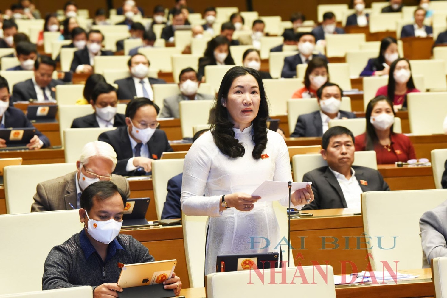 ĐBQH Trần Thị Thu Phước (Kon Tum) phát biểu Ảnh: Quang Khánh