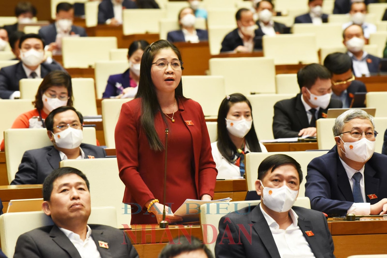 ĐBQH Leo Thị Lịch (Bắc Giang) phát biểu Ảnh: Quang Khánh