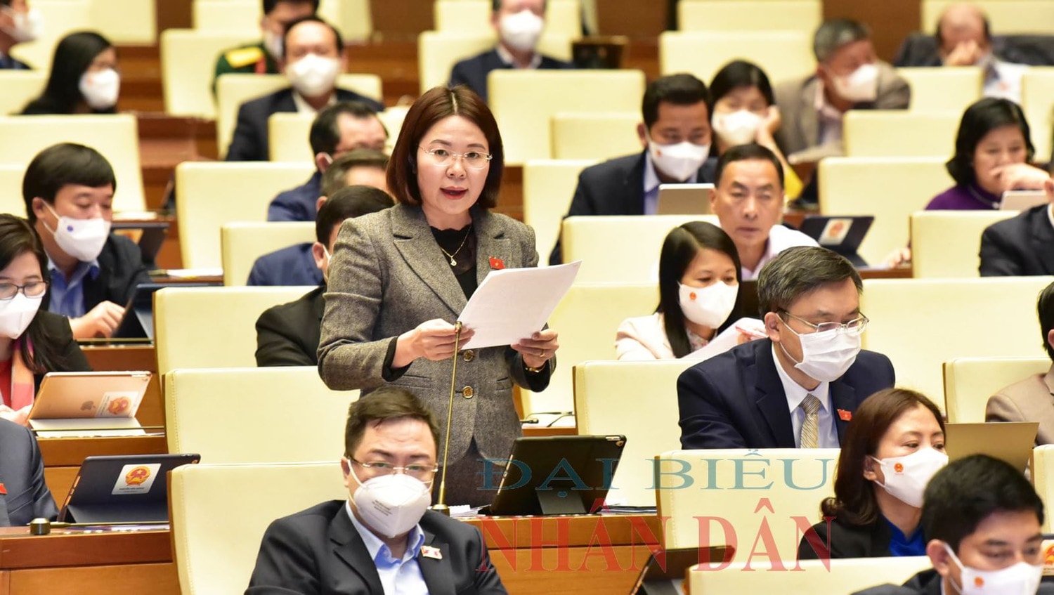 ĐBQH Hoàng Thị Đôi (Sơn La) phát biểu Ảnh: Lâm Hiển