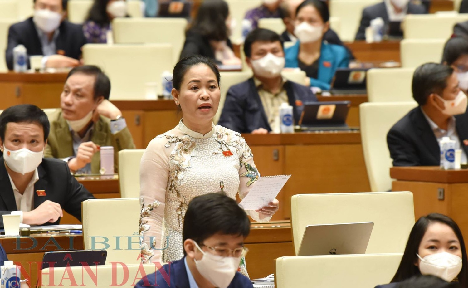 ĐBQH Nguyễn Thị Thu Dung (Thái Bình) chất vấn Ảnh: Quang Khánh