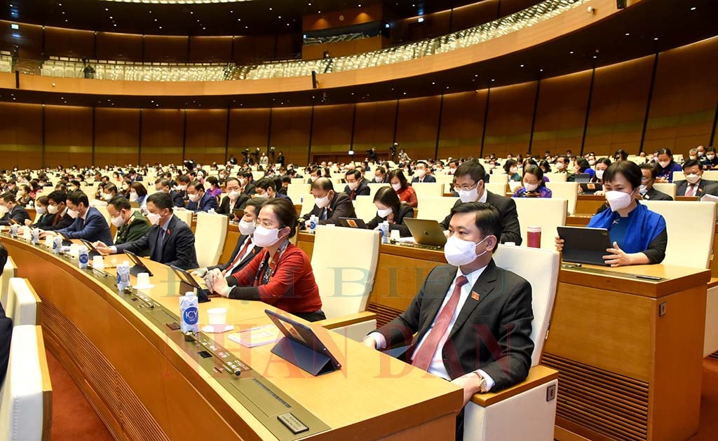 Đoàn ĐBQH tỉnh Nghệ An tại phiên họp Quốc hội sáng 13.11 Ảnh: Quang Khánh Đoàn ĐBQH Nghệ An