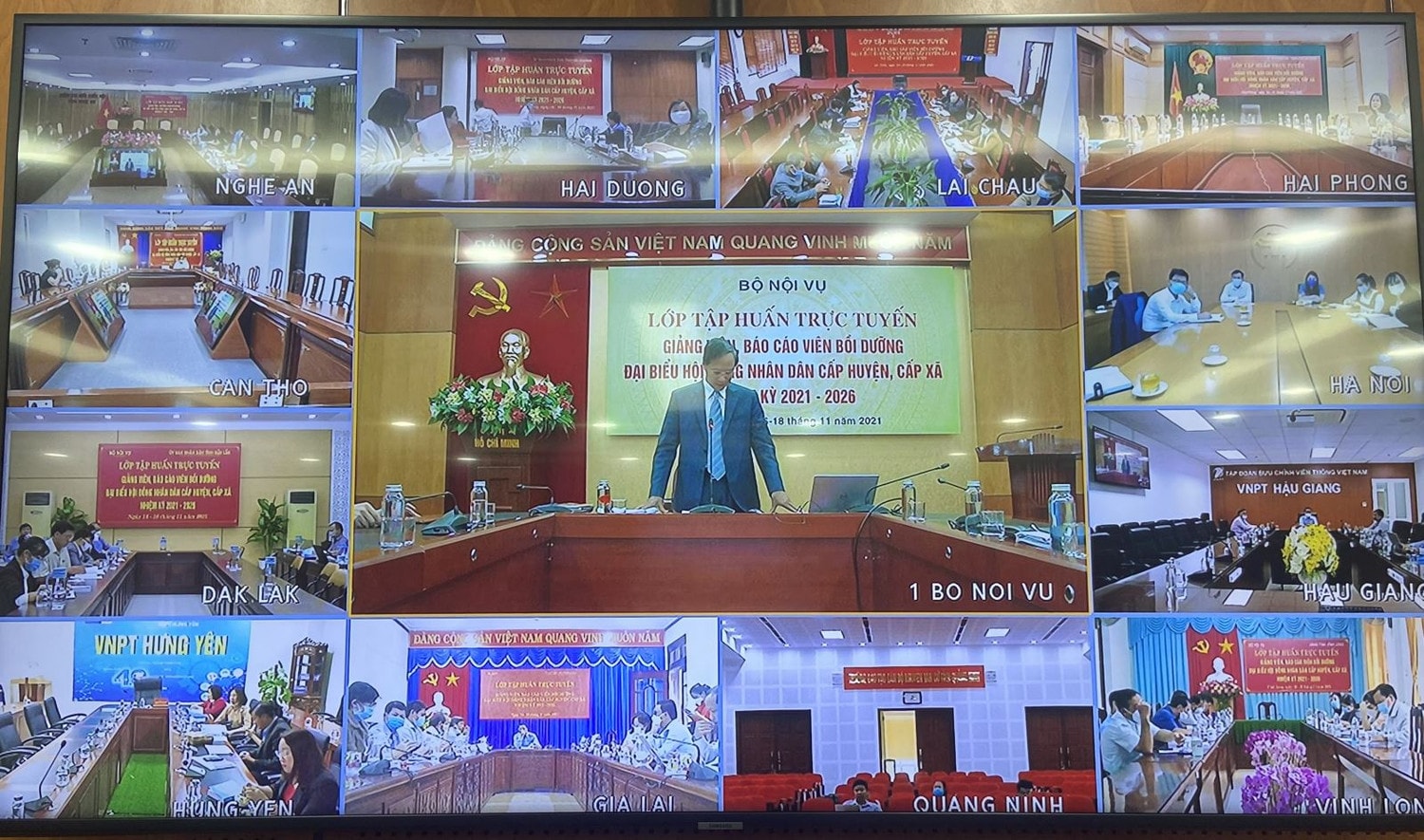 Các địa phương tham gia lớp học bồi dưỡng theo hình thức trực tuyến.