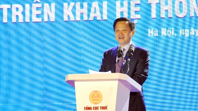 Phó Thủ tướng Chính phủ Lê Minh Khái phát biểu