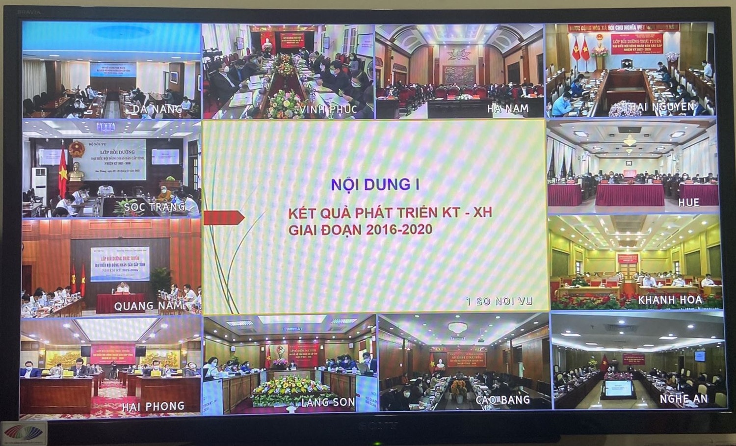 Các địa phương tham gia lớp bồi dưỡng theo hình thức trực tuyến. 