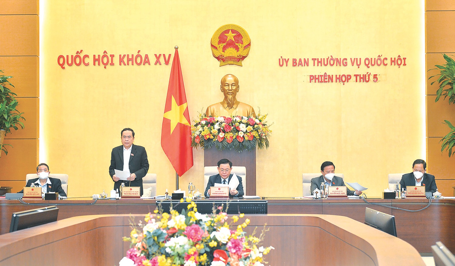 Phó Chủ tịch Thường trực Quốc hội Trần Thanh Mẫn phát biểu tại phiên họp Ảnh: quochoi.vn