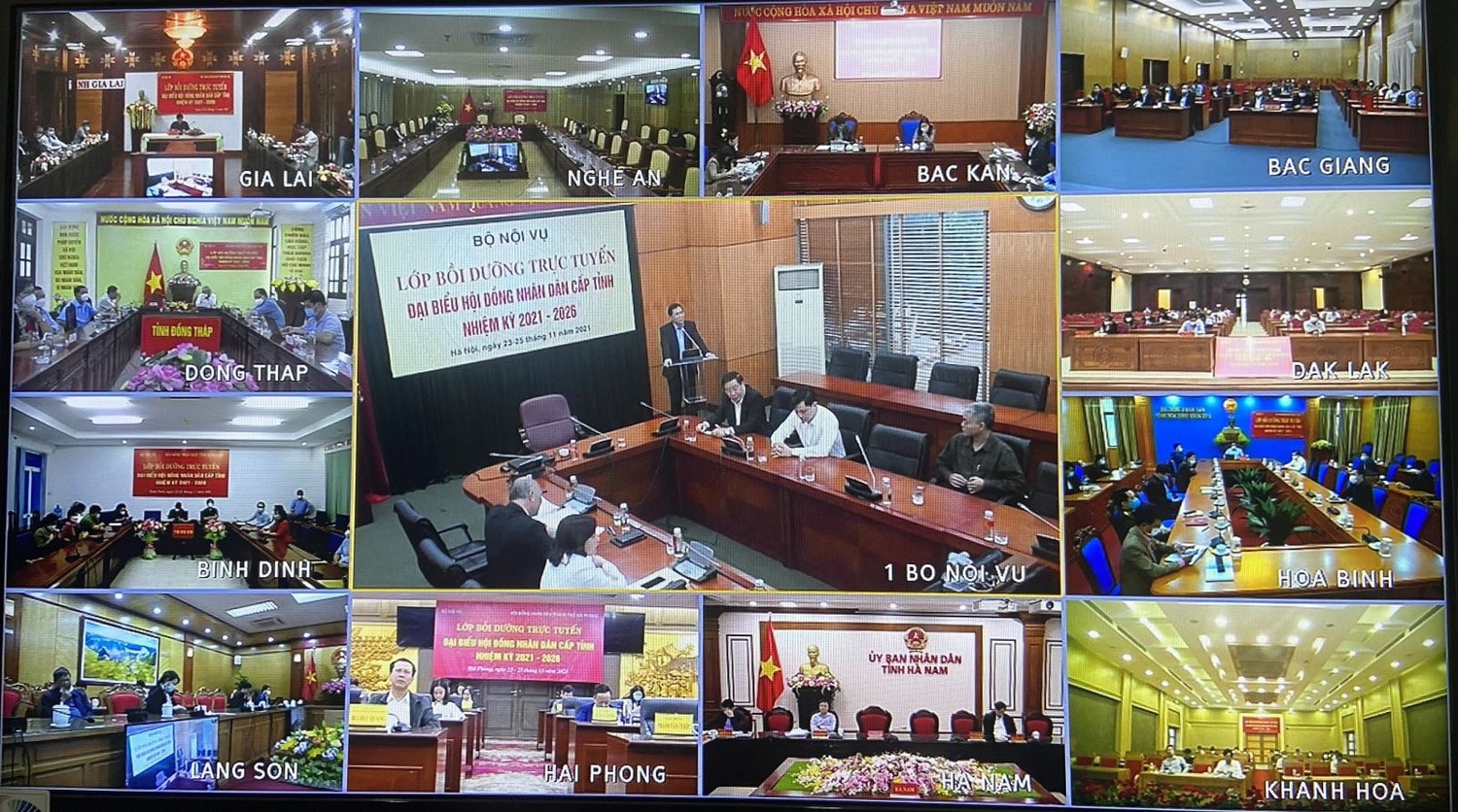 Các đại biểu tại hơn 50 điểm cầu tham gia lớp bồi dưỡng