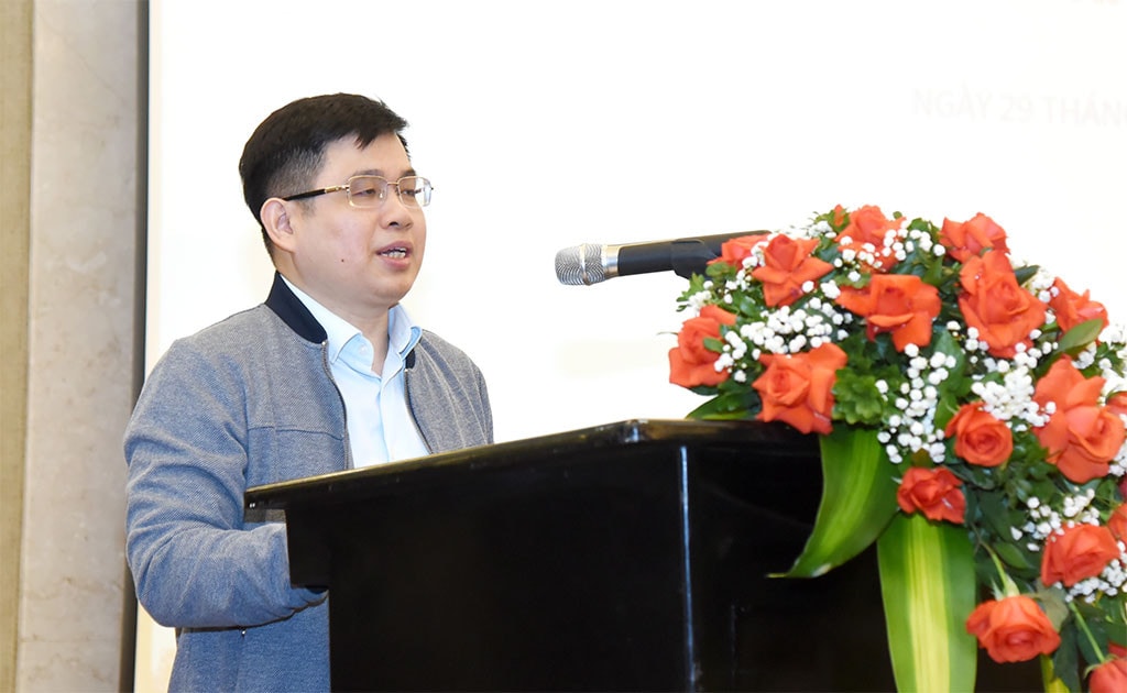 Ông Bùi Ngọc Lợi, Phó vụ trưởng Vụ Tổ chức cán bộ, Tổng cục Hải quan phát biểu.