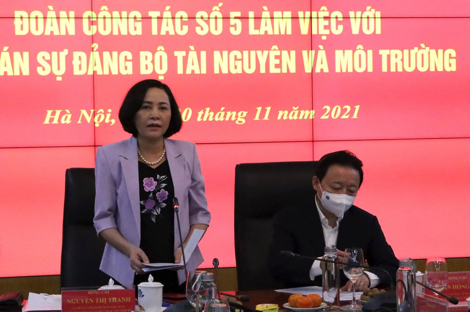 Trưởng ban Công tác đại biểu Nguyễn Thị Thanh phát biểu tại buổi làm việc