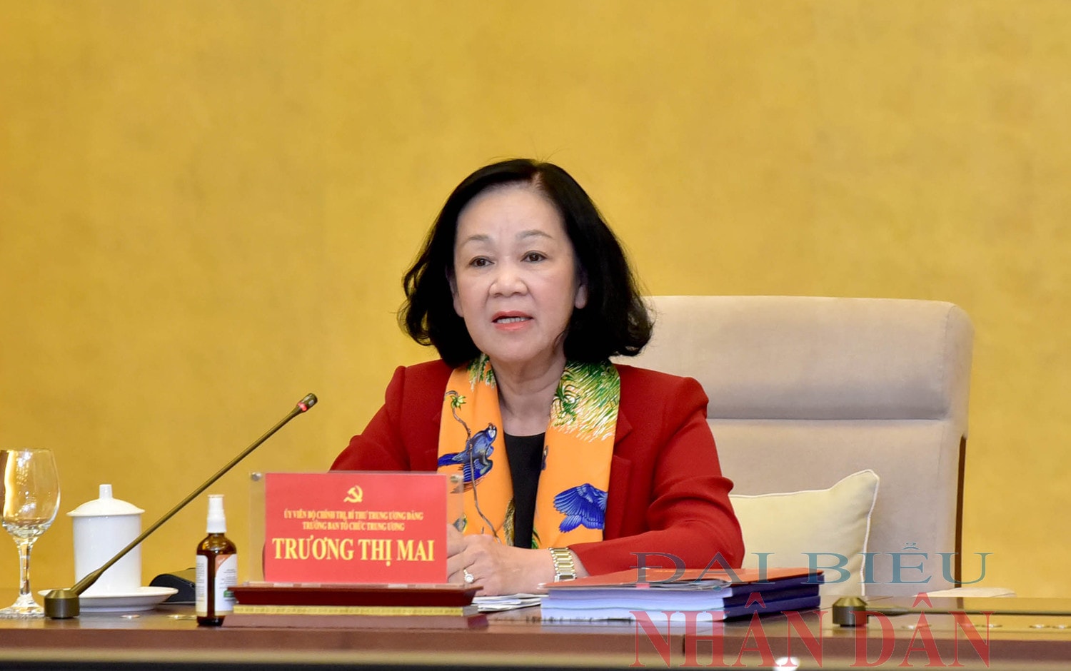 Trưởng ban Tổ chức Trung ương Trương Thị Mai phát biểu tại cuộc làm việc Ảnh: Lâm Hiển