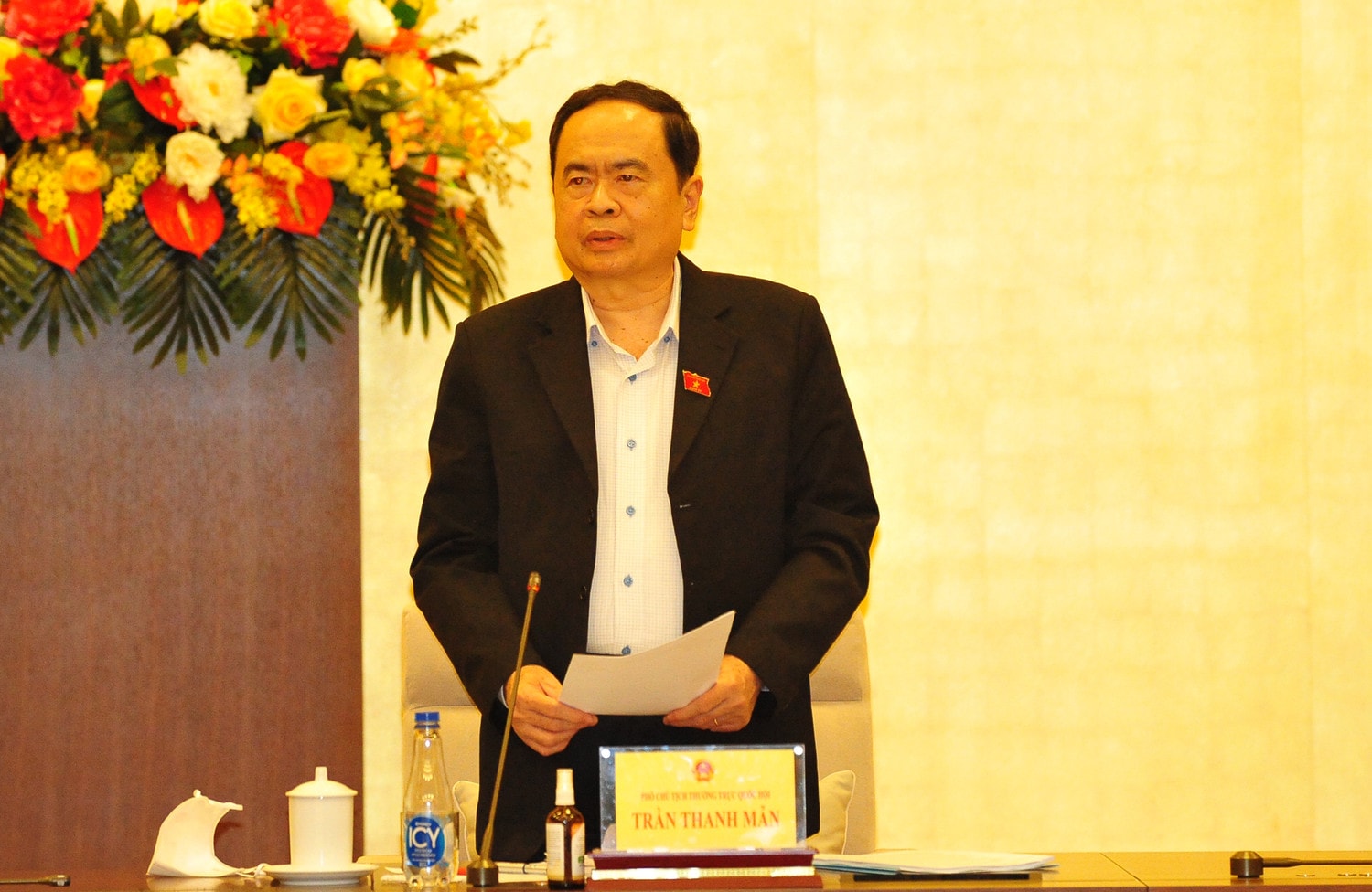 Phó Chủ tịch Thường trực Quốc hội Trần Thanh Mẫn phát biểu tại cuộc họp