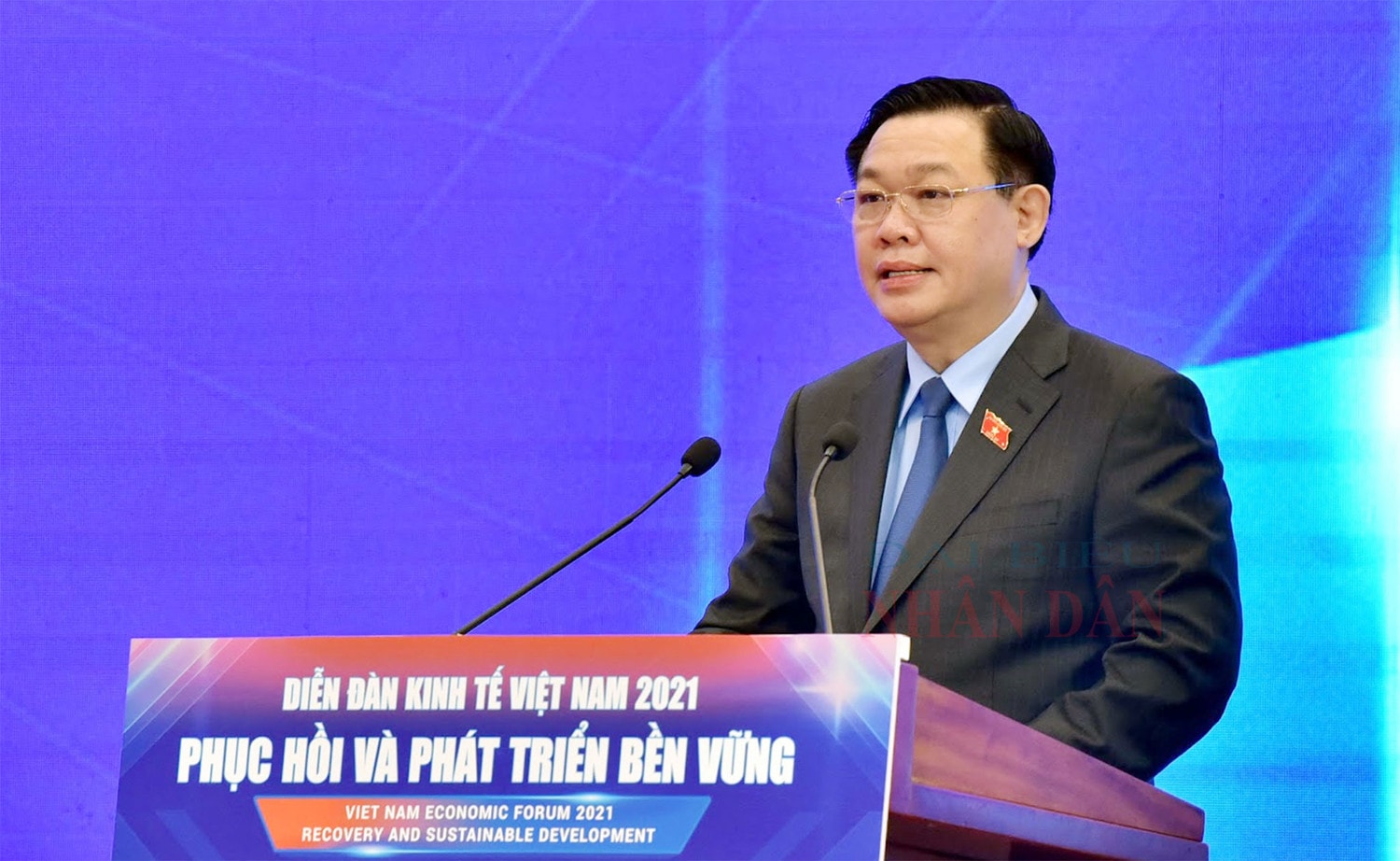 Chủ tịch Quốc hội Vương Đình Huệ phát biểu khai mạc Ảnh: Lâm Hiển