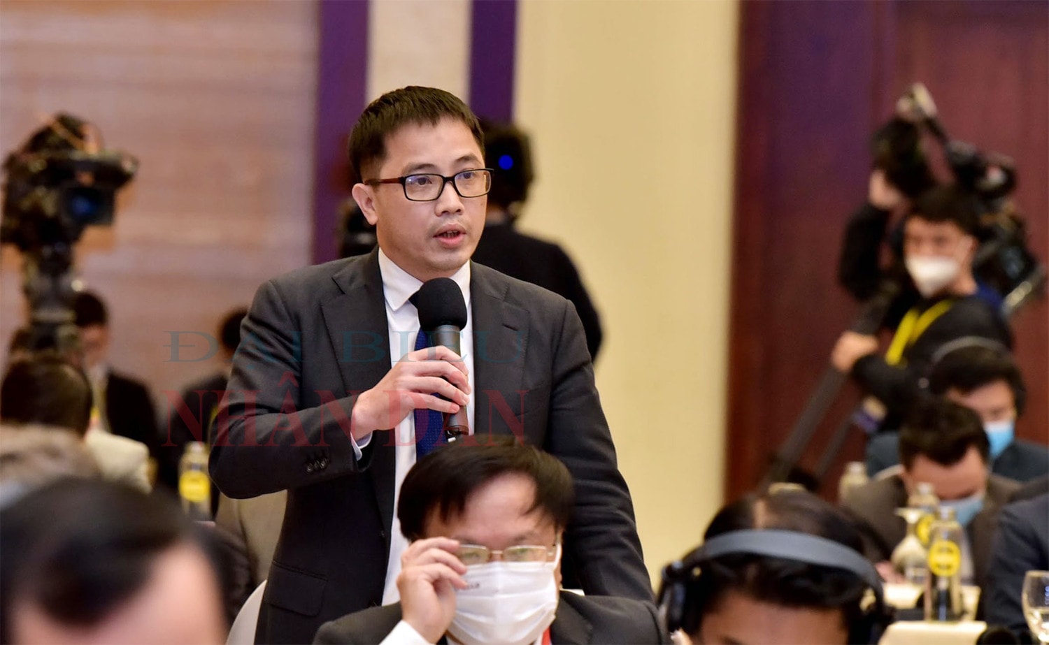 Trưởng Ban Pháp chế, Phòng Thương mại và Công nghiệp Việt Nam (VCCI) Đậu Anh Tuấn phát biểu Ảnh: Lâm Hiển