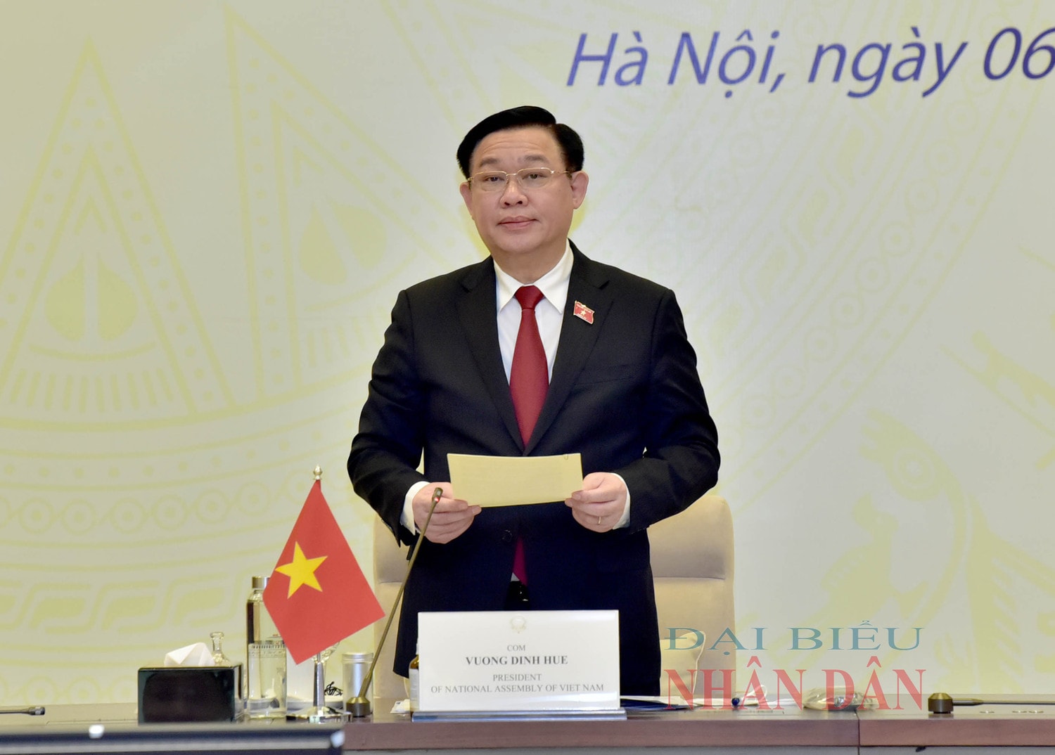 Chủ tịch Quốc hội Vương Đình Huệ phát biểu tại hội thảo Ảnh: Lâm Hiển