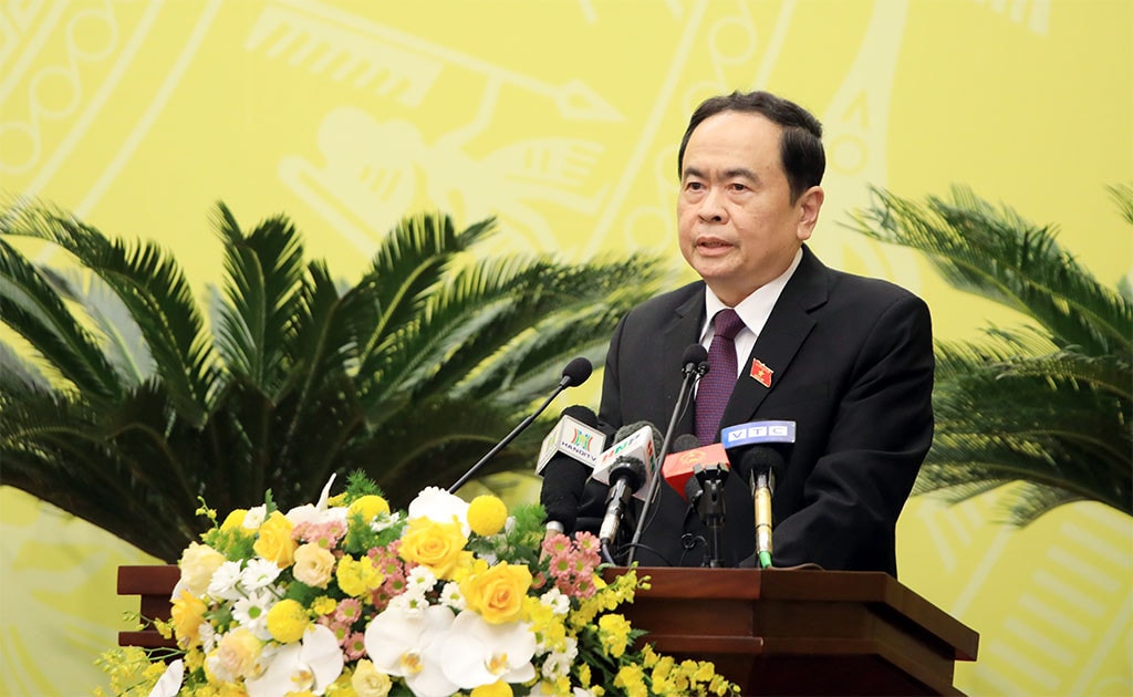 Phó Chủ Tịch Thường trực Quốc hội Trần Thanh Mẫn phát biểu tại Kỳ họp thứ 3, HĐND thành phố Hà Nội Ảnh: Thanh Chi