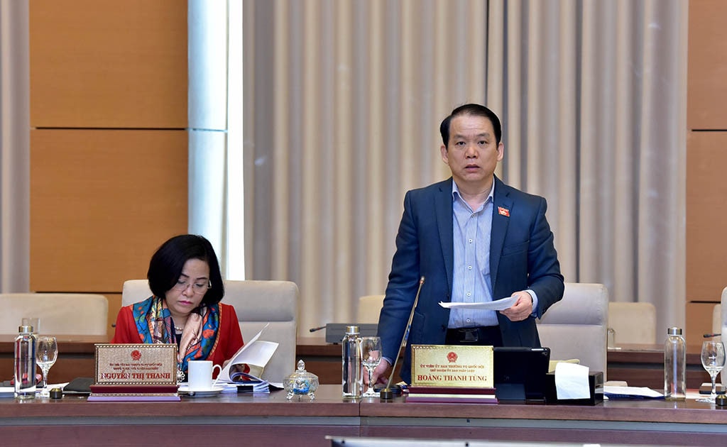 Chủ nhiệm Ủy ban Pháp luật Hoàng Thanh Tùng phát biểu Ảnh: Lâm Hiển Chủ nhiệm Ủy ban Pháp luật Hoàng Thanh Tùng phát biểu Ảnh: Lâm Hiển