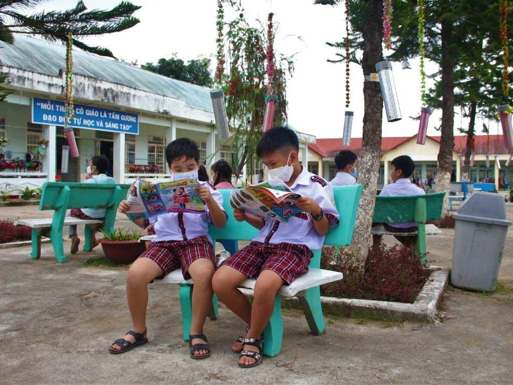 Thư viện trên cây tại Trường tiểu học số 2 thị trấn Plei Kần Ảnh: Đức Nhật