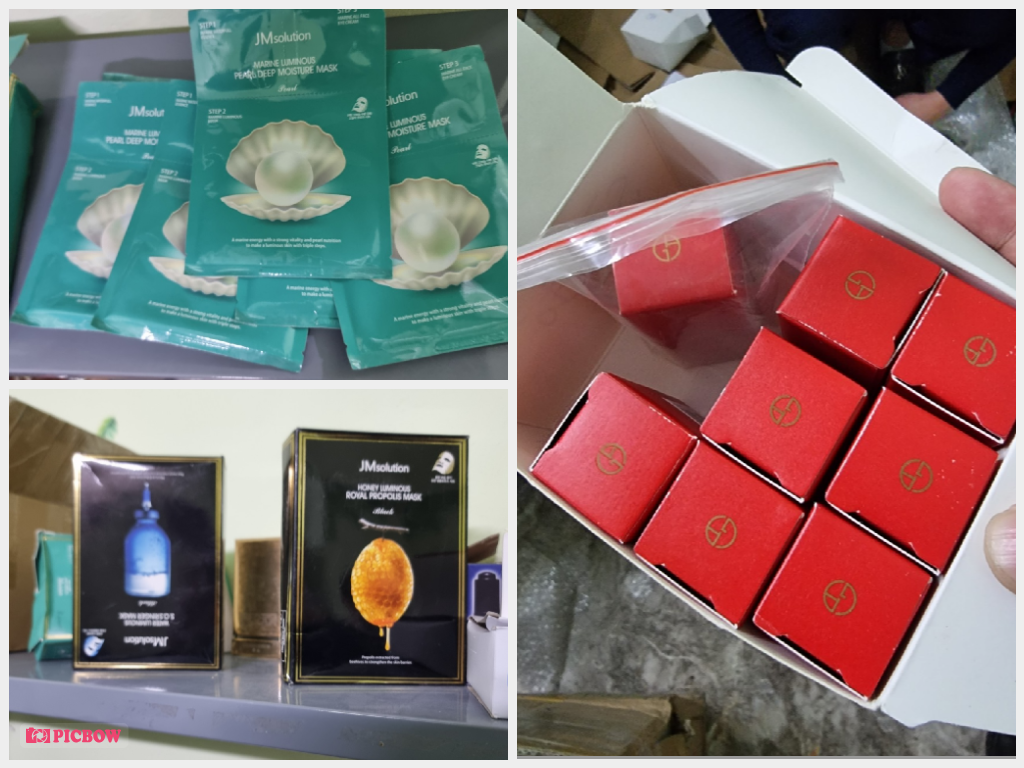 Một số loại mỹ phảm giả bị lực lượng chức năng Bắc Ninhtạm giữ