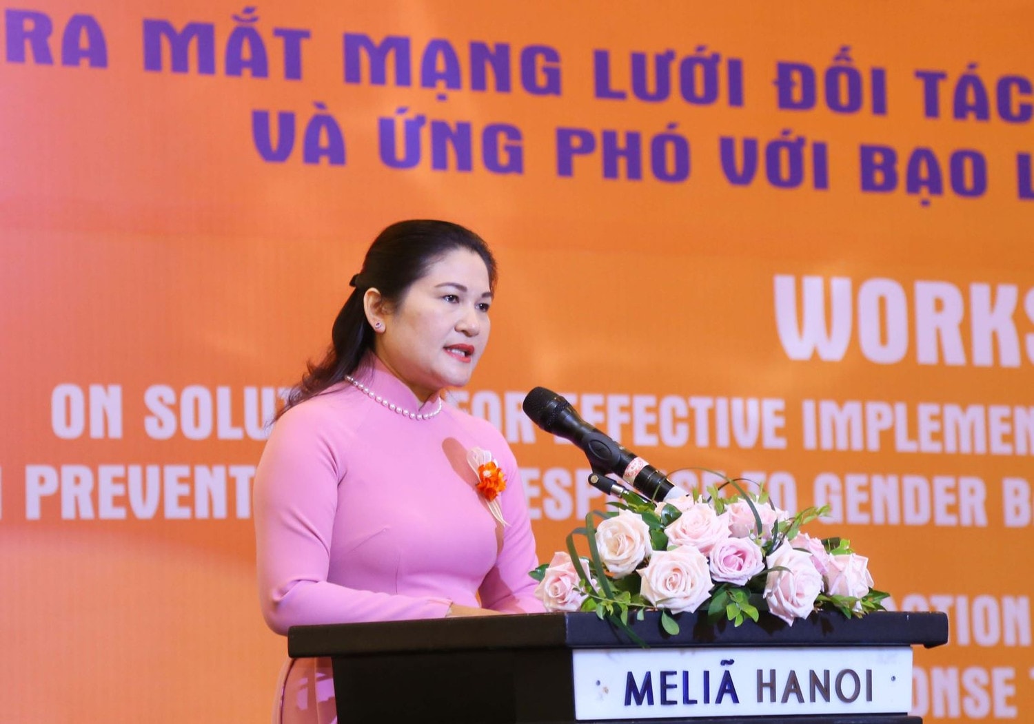 Thứ trưởng Bộ Lao động, Thương binh và Xã hội Nguyễn Thị Hà phát biểu. Ảnh: Trần Giáp