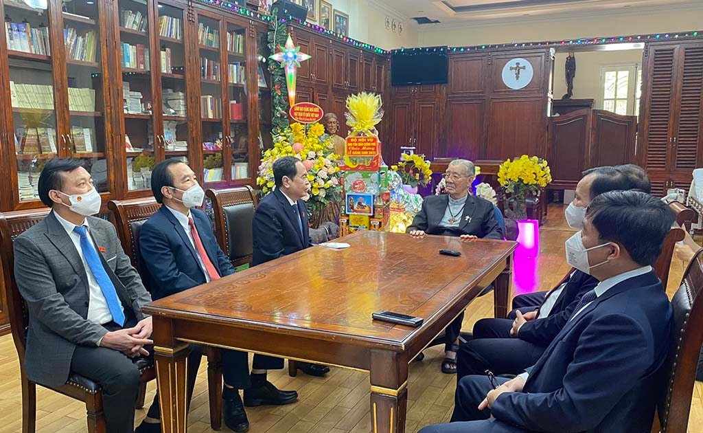 Phó Chủ tịch thường trực Quốc Hội Trần Thanh Mẫn thăm, chúc mừng Hồng y, nguyên Tổng Giám mục Tổng Giáo phận TP. Hồ Chí Minh Phạm Minh Mẫn