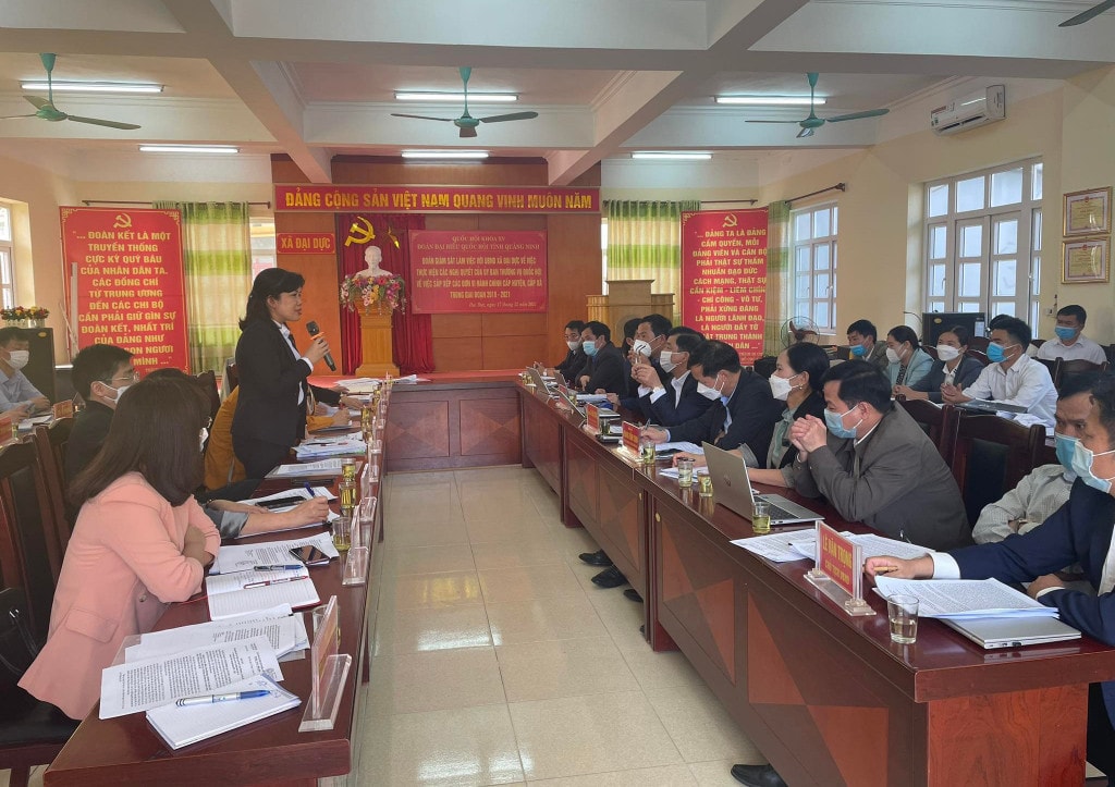 Đoàn ĐBQH tỉnh làm việc với xã Đại Dực và huyện Tiên Yên - ảnh: Q.M.G