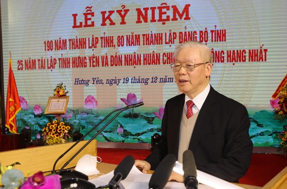 Tổng Bí thư Nguyễn Phú Trọng phát biểu tại Lễ kỷ niệm Ảnh: Trí Dũng - TTXVN